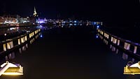  Nächtlicher Blick über den Hafen von Kappeln und die Schlei in einer Nacht im Sommer
