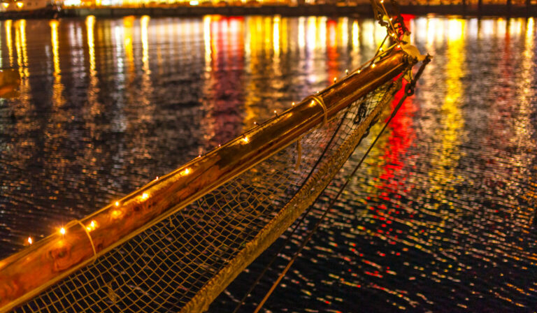 Weihnachtslichter in der Kieler Hörn